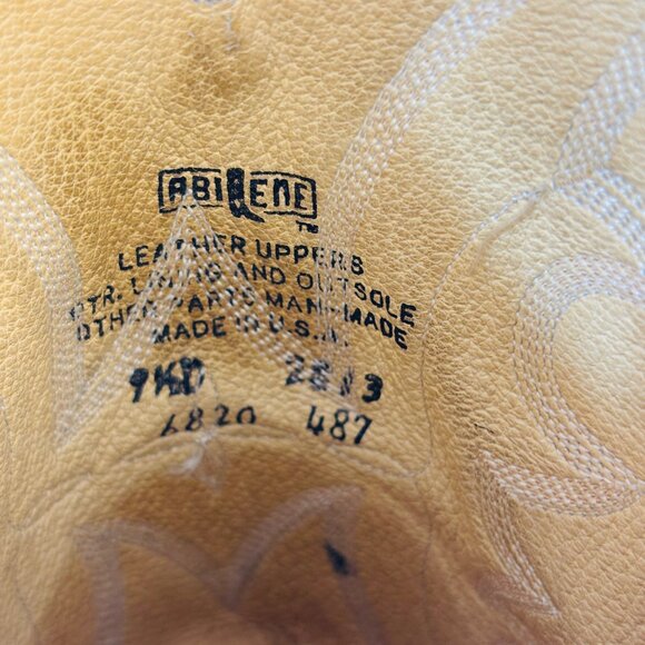 Vintage Abilene Western Cowboy Boots Elephant 9.5 D Made in USA